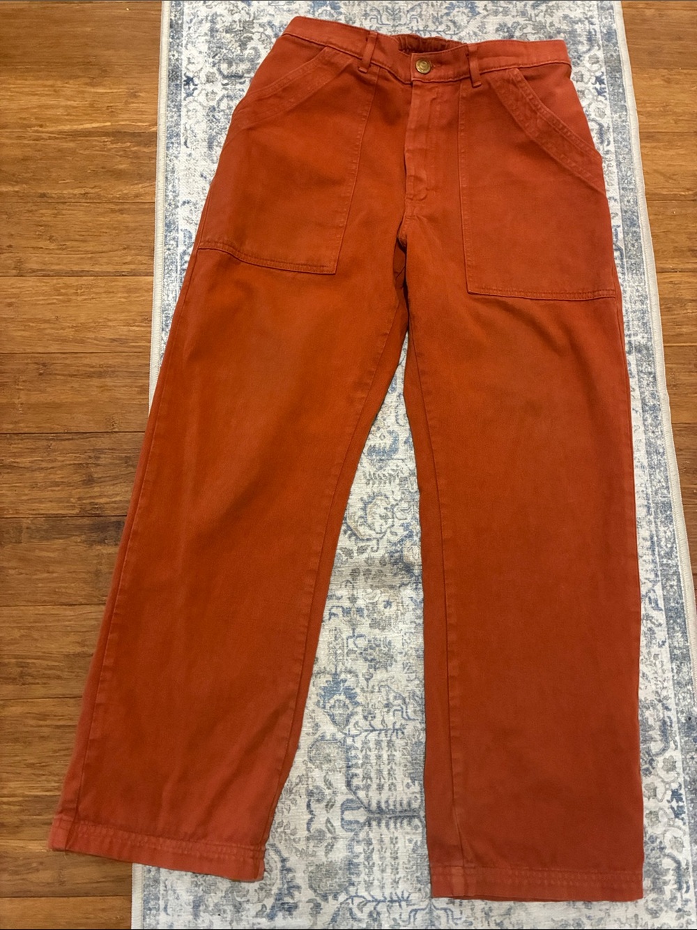Big Bud Press Rust Orange Wide-Leg Utility Pants